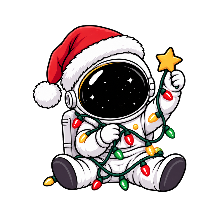 L'astronauta del Dynàmic amb llums de Nadal