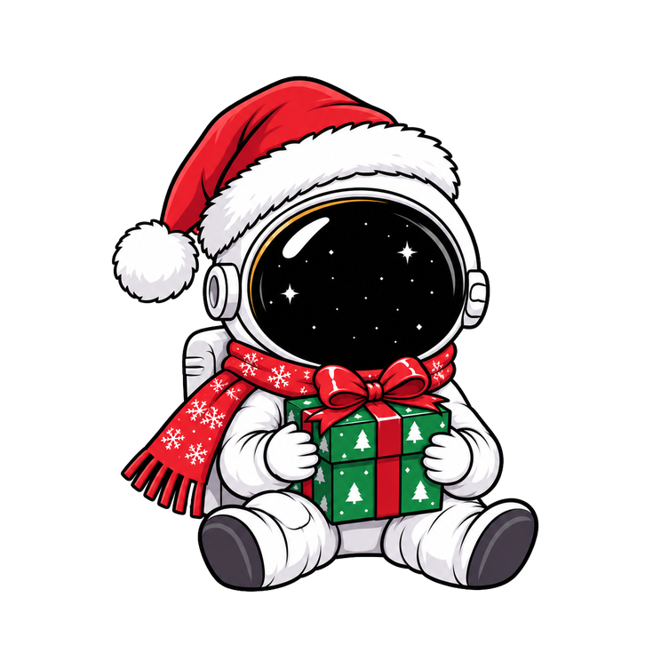 L'astronauta del Dynàmic amb un regal de Nadal